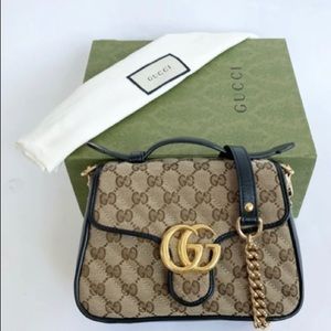 GUCCI MARMONT CANVAS MINI TOP HANDLE